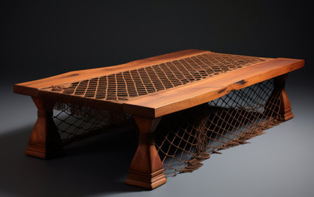 Traditional Comfort Teakwood Cot with Cotton Nettingの素材