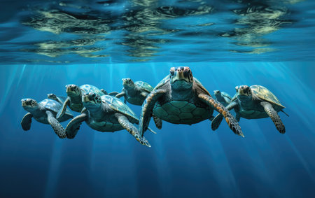 Underwater Synchrony Dancing Turtles Delightの素材