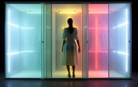 Modern Wardrobe with LED Lights Glass Chicの素材