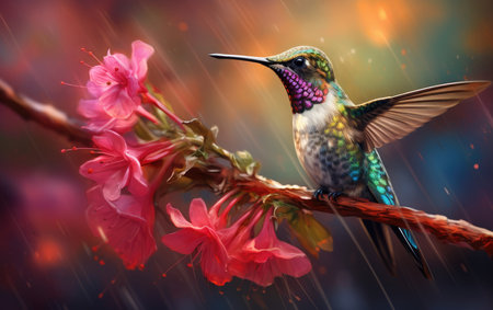 Flight of Delight Hummingbird Illustrationの素材
