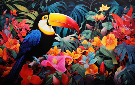 Toucan Paradise Vibrant Tropical Jungleの素材