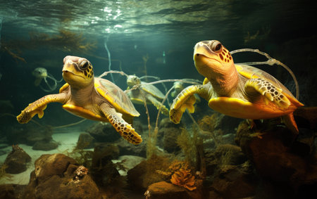 Underwater Synchrony Dancing Turtles Delightの素材
