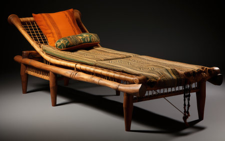Traditional Comfort Teakwood Cot with Cotton Nettingの素材