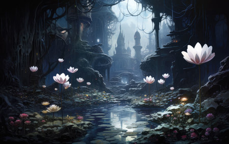 Midnight Magic Dreamy Moonlit Gardenの素材