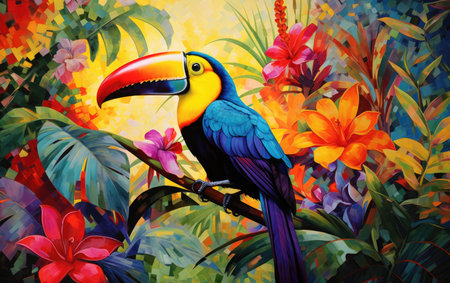 Toucan Paradise Vibrant Tropical Jungleの素材