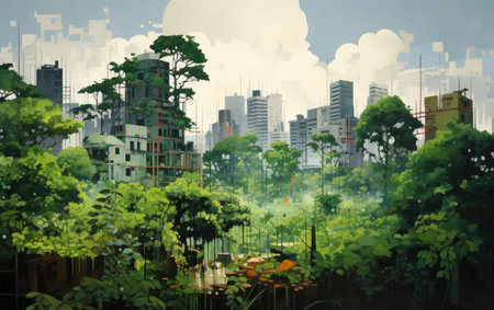 Nature Resurgence City Amidst Greeneryの素材