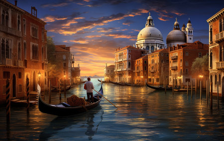 Romantic Gondola Journey in Veniceの素材