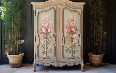 Floral Charm French Provincial Armoire Illustrationの素材
