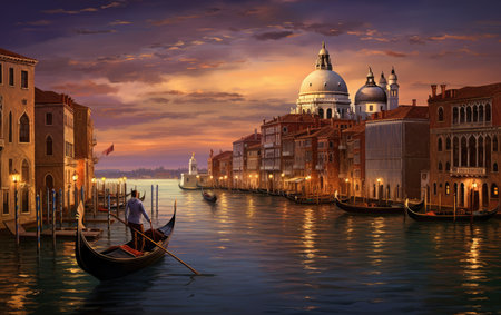 Romantic Gondola Journey in Veniceの素材