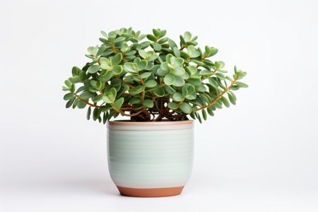 Terracotta Pot with Jade Plant Isolated on Transparent Backgroundの素材