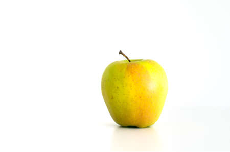 Fresh green apple isolated on whiteの写真素材