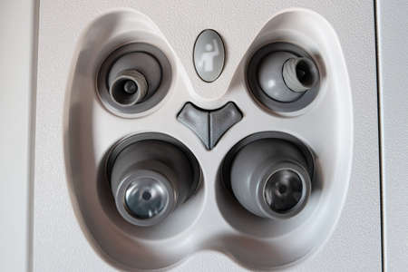 Airplane passenger overhead LCD and control panel for air and illumination 2020の写真素材