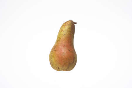Fresh ripe Pear close up studio shot, isolated on white background, no people.の写真素材