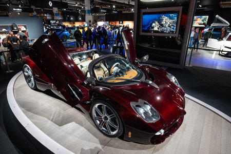 09-11-2024 Zurich, Switzerland. Pagani Utopia hypercar at the Zurich Auto Salon..のeditorial素材