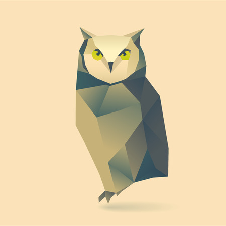 polygonal illustration of owlのイラスト素材