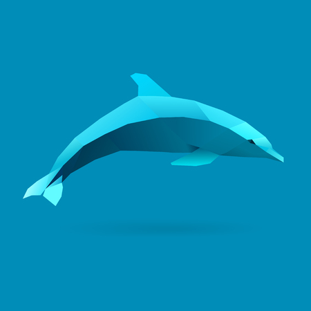 polygonal illustration of dolphinのイラスト素材