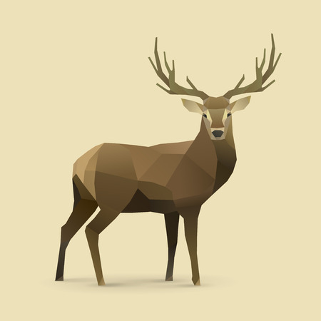 polygonal illustration of deerのイラスト素材