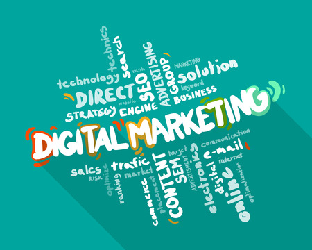 Digital Marketing word cloud, business conceptのイラスト素材