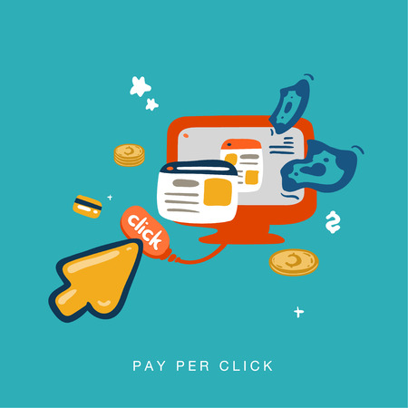 hand drawn cursor pay per clickのイラスト素材