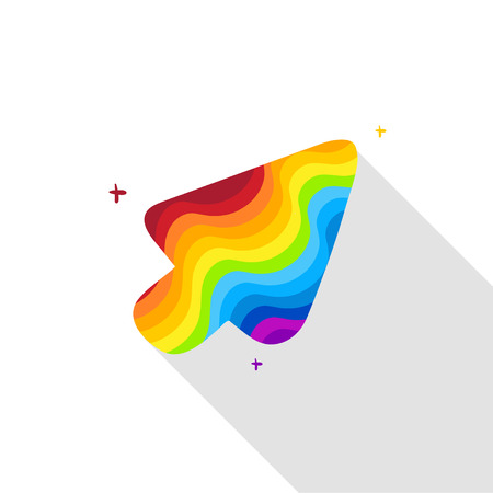 rainbow cursor arrow with long shadowのイラスト素材