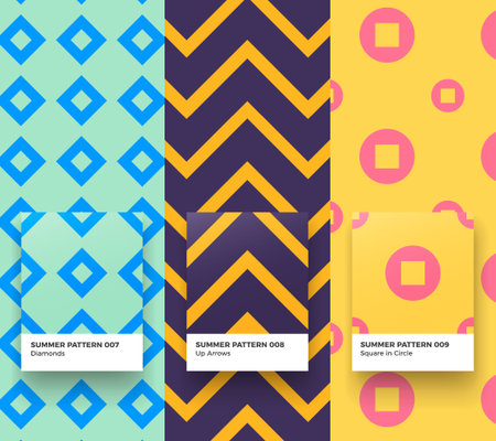 Set of Trendy Seamless simple Geometric Pattern backgrounds