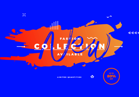 New fashion collection sale banner with brush on backgroundのイラスト素材