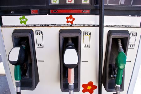 Station which sells fuel and lubricants for motor vehicles.の写真素材