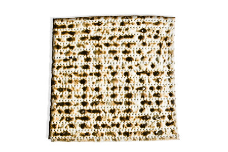 Closeup of matzah-- unleavened bread for the Jewish holiday of Passoverの写真素材