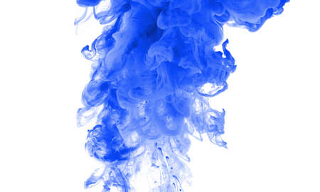 blue paint in waterの写真素材