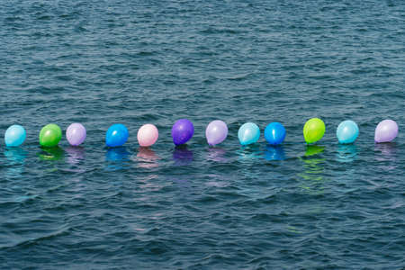 balloon at seaの写真素材