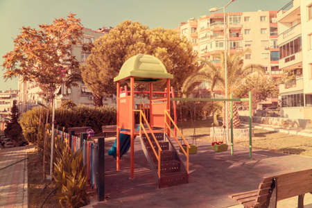 Playpen. Children playground in the park.の写真素材