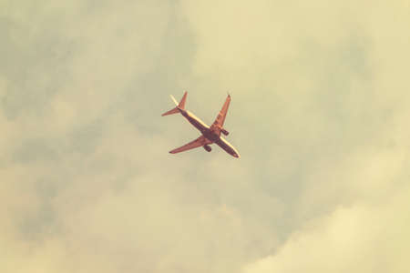 Airplane In The Sky, Underside, Bottom Sideの写真素材