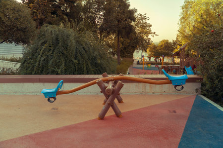 Playpen. Children playground in the park.