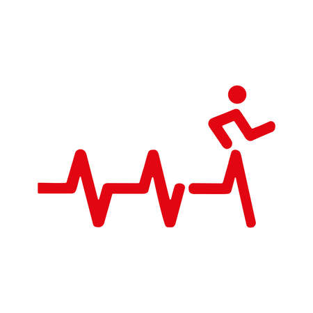 Heartbeat icon. Electrocardiogram, ecg or ekg isolated on white background.のイラスト素材