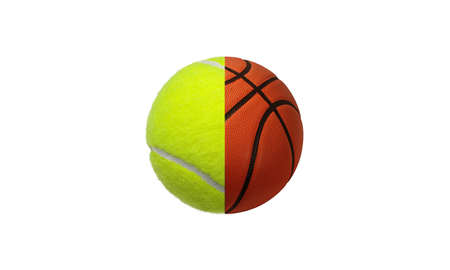 Tennis and basketballの写真素材