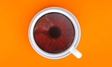 brown eye in the cupの写真素材