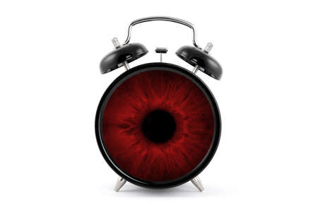 clock in the brown eyeの写真素材