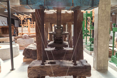 old type olive processing machineの写真素材