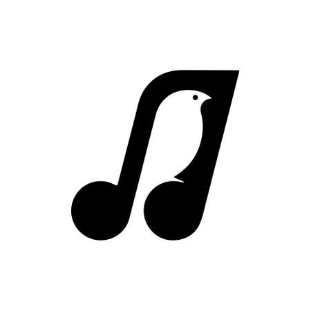 Music bird logo vector design on whiteのイラスト素材