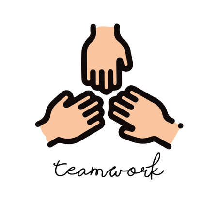 the teamwork logo vector designのイラスト素材