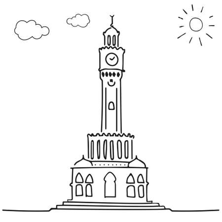 izmir clock tower drawingのイラスト素材