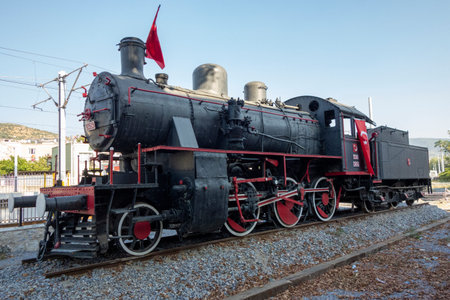 old historic black locomotive
