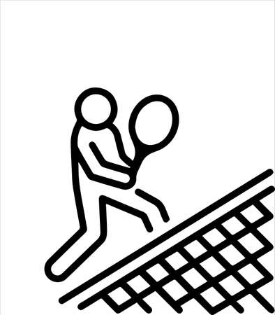 tennis racket and net iconのイラスト素材