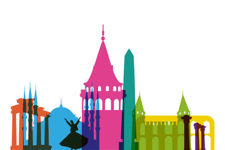 travel destination illustration and iconsのイラスト素材