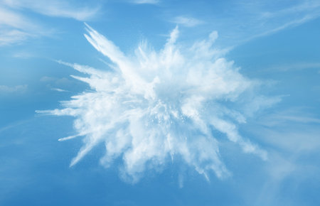 the explosion in blue sky