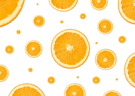 oranges on a white backgroundの写真素材