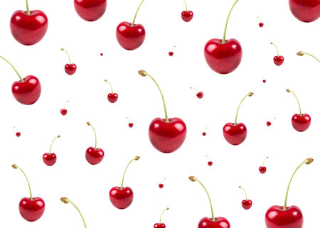 cherries on a white background