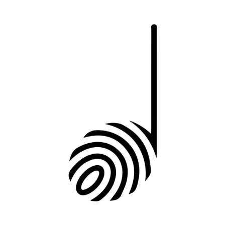 musical note and fingerprint vector imageのイラスト素材