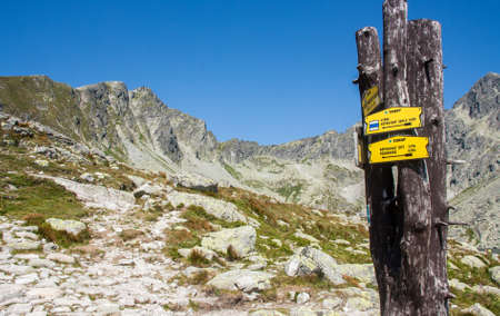 Mountains picturesque scenery. Pointer. High rocks. Beautiful landscape. Slovakia, Tatry.の写真素材