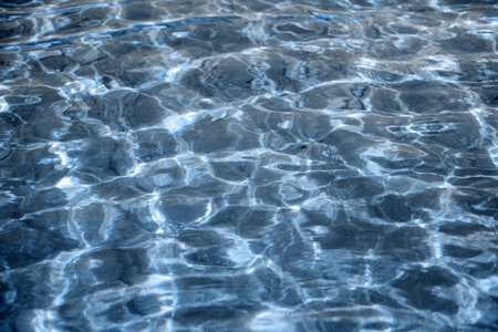 Abstract trendy 2020 color classic blue calm sea or ocean water surface background